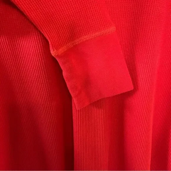 AERIE Real Soft Apres Ski Long Sleeve Thermal Tee To Be Continued Red Medium - Picture 4 of 12